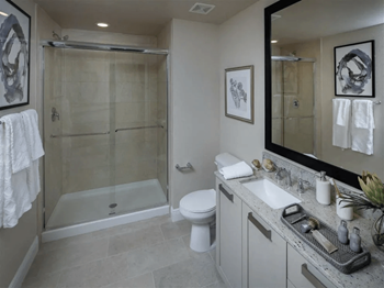 Spacious bathrooms